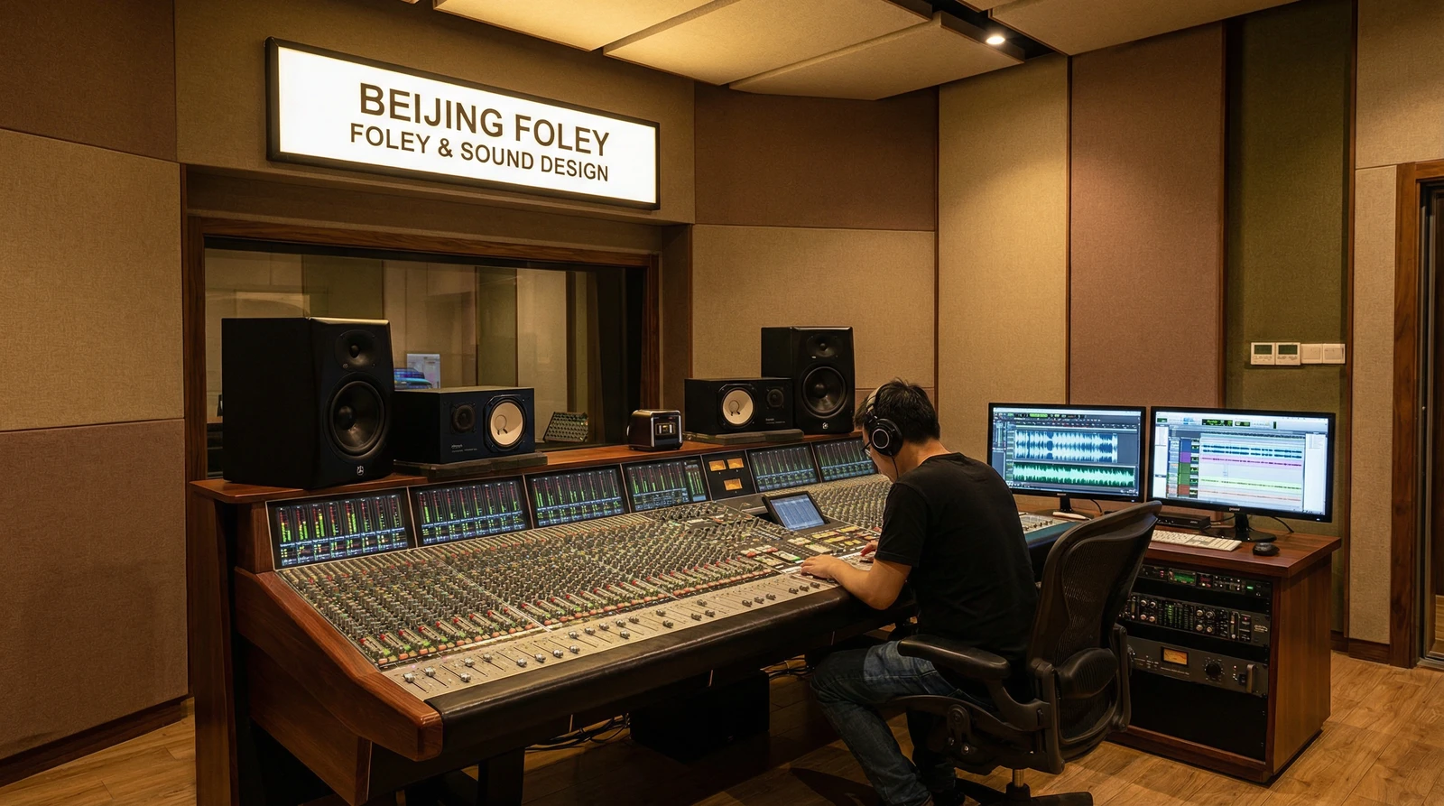 麻豆专业录音棚音效制作现场